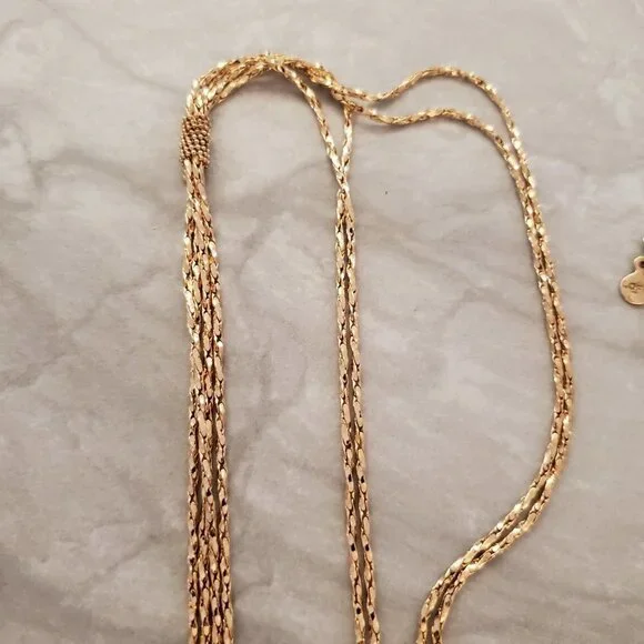 ✨ LOFT Gold Multi Chain Classic Tassel Pendant Necklace ✨ - Picture 4 of 9